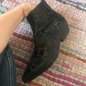 YRU vegan leather star boots
